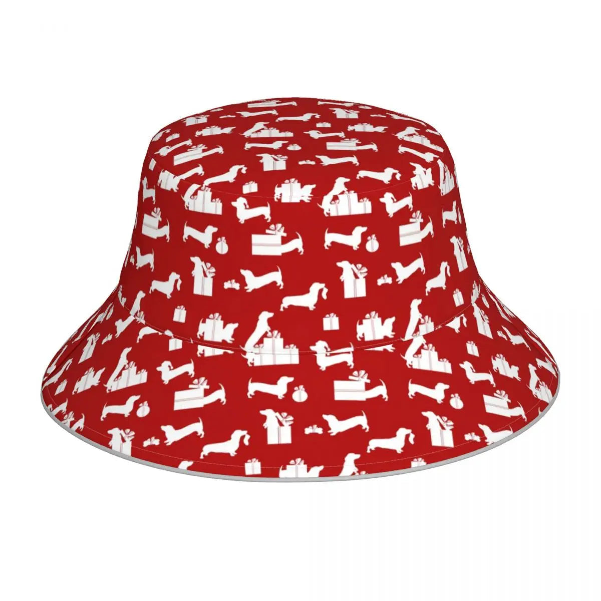 Dachshund Bucket Hat Black and Gold Dog Hawaii