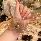 Crystal Flower Hair Rope Hair Tie For Women