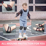 7Pcs Kids Skating Protective Gear Set Children Knee