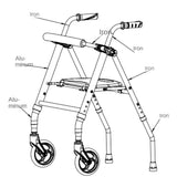 Height Adjustable Walkers for Elderly Hemiplegia Rehabilitation Mobility