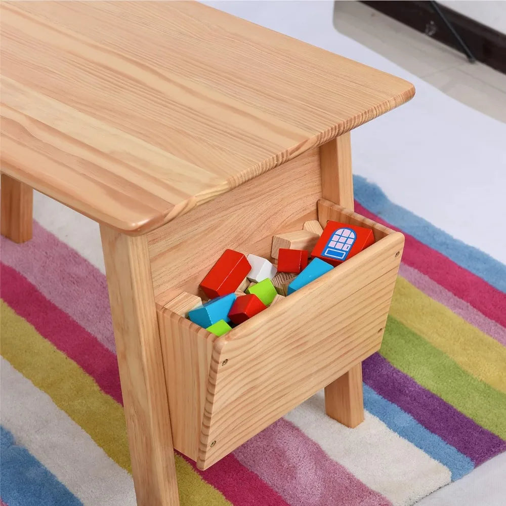 Kids Solid Wood Table and 2 Chair Set