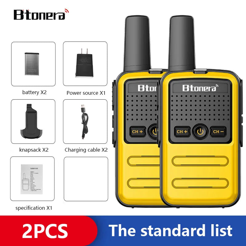 Btoera 2 Pcs Mini Walkie Talkie PMR 446