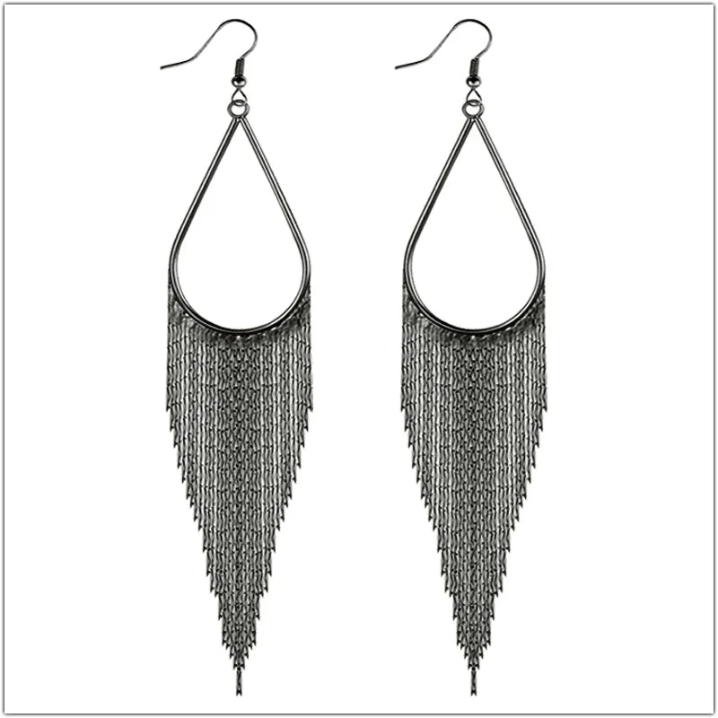 Baroque Long Tassels Dangle Earrings for Women Accessories