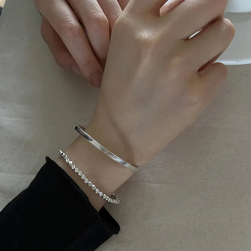 100% Solid 925 Sterling Silver Metal Bracelet for