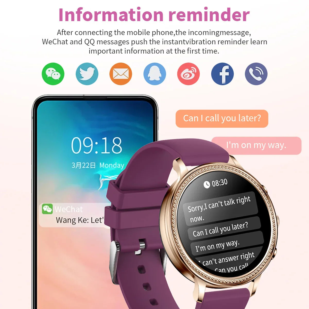 LIGE Luxury Smart Watches For Women Bluetooth Call