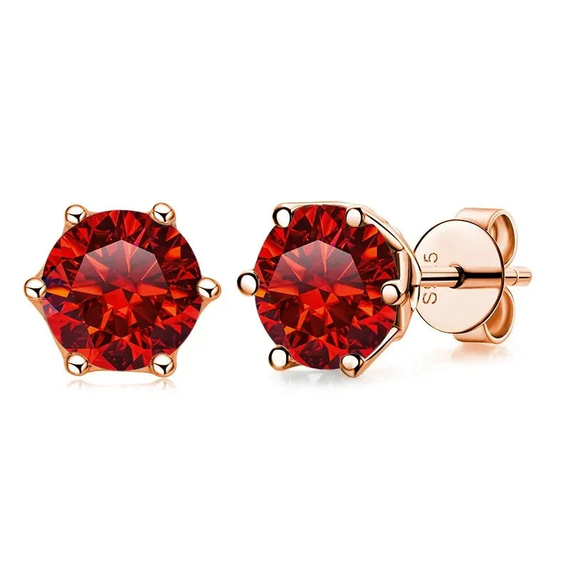GRA 0.5ct-1ct D Color Certified Moissanite Stud Earrings
