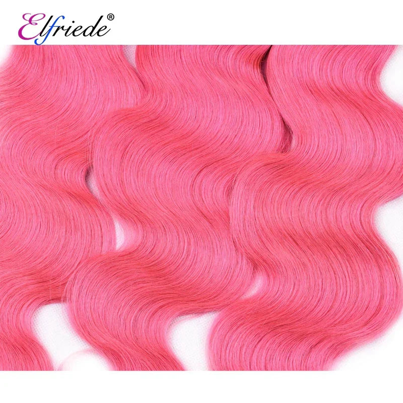 Elfriede T1BPink Body Wave Ombre Colored Hair Bundles
