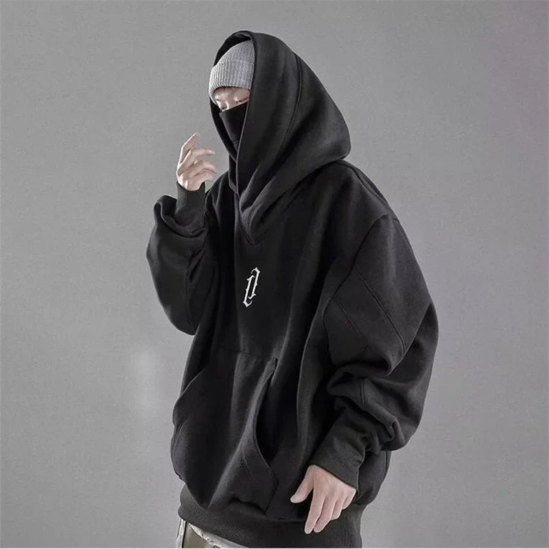 Embroidery Turtleneck Sweatshirt For Men Japanese Ninja Hoodies