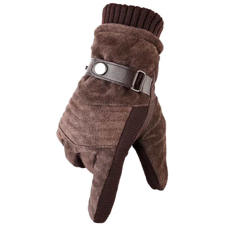 Touch Screen Winter Warm Men's Gloves Genuine Leather