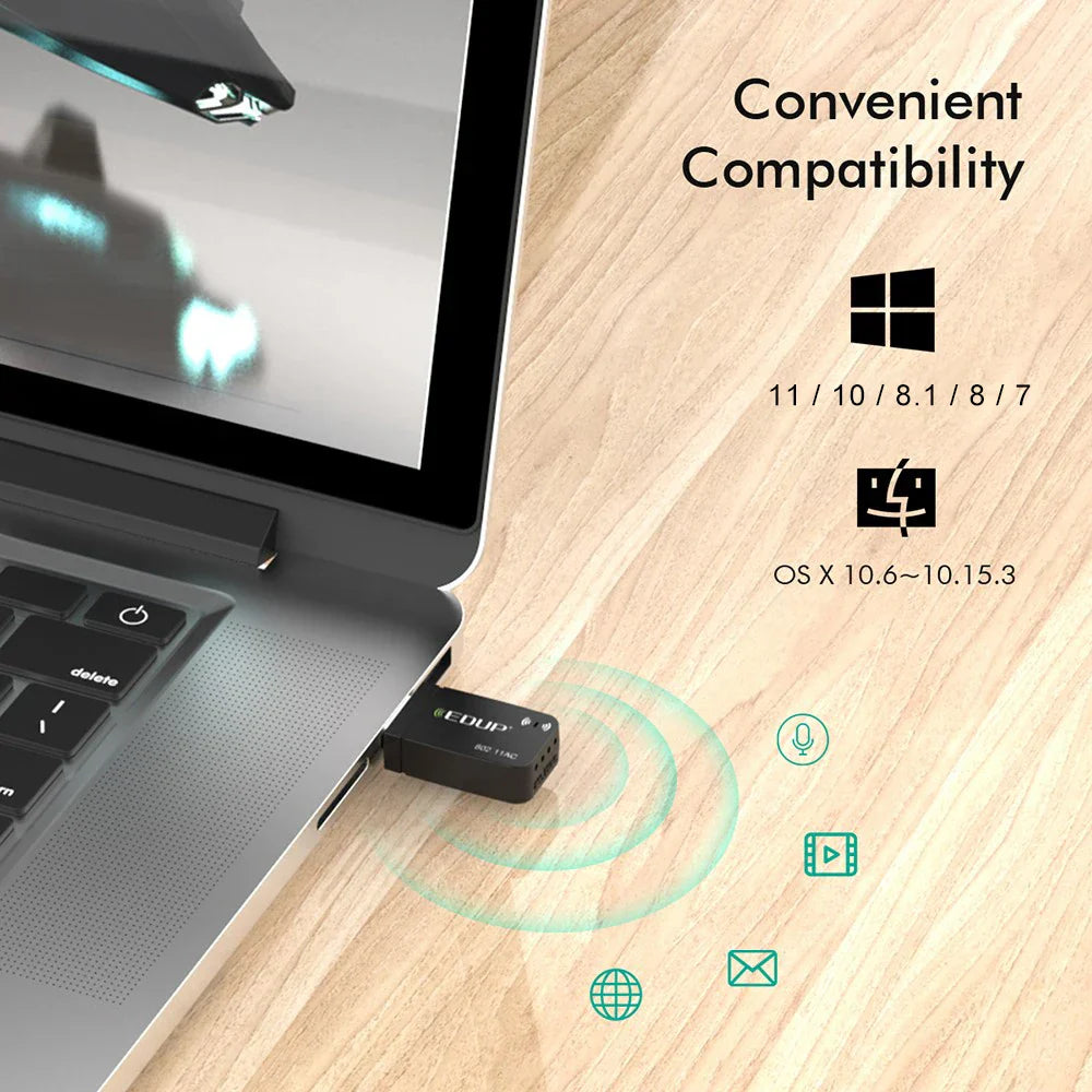 EDUP 1300Mbps Mini USB WiFi Adapter Dual Band