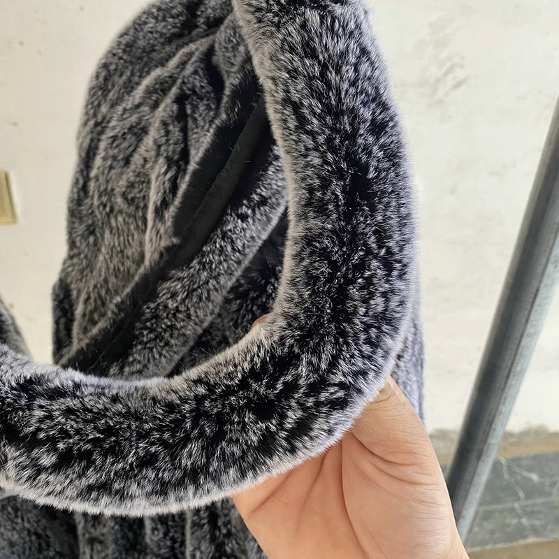 5m Natural Rabbit Fur Ribbon Tapes Frost Color