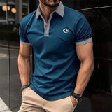 European and American men's casual short sleeved polo