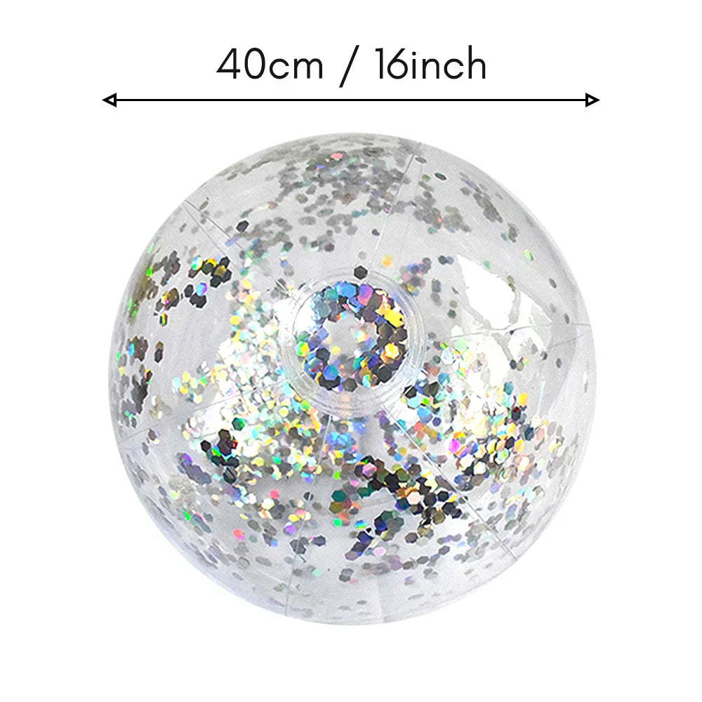 40cm/16inch Beach Ball Transparent Inflatable Swimming Pool Toy