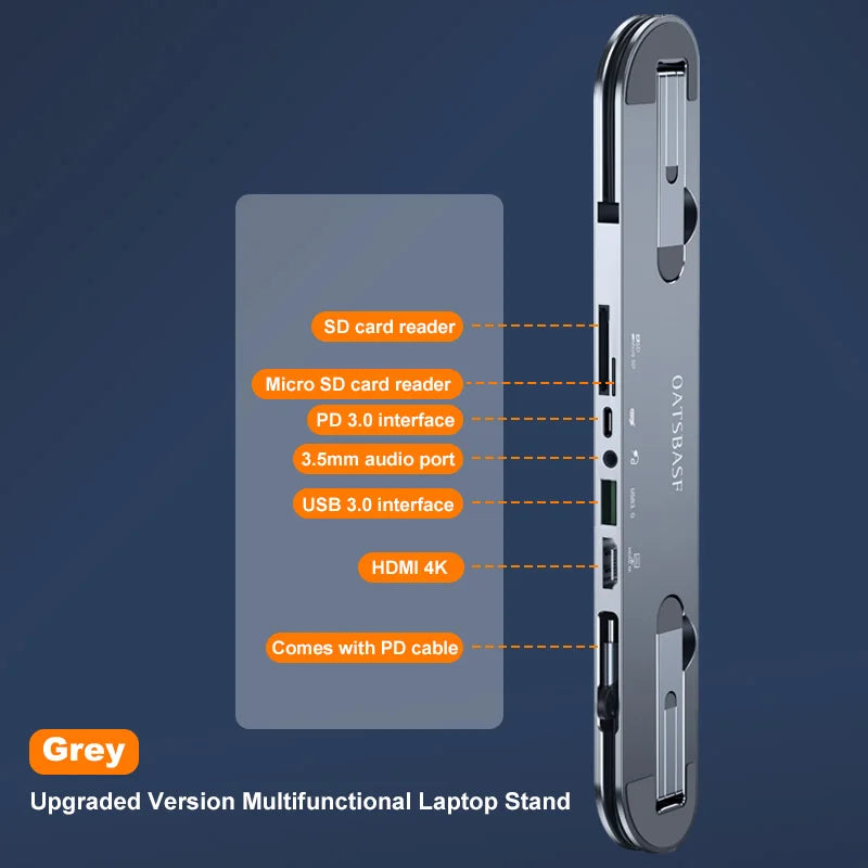 OATSBASF USB HUB 3.0 Docking Station Laptop Stand