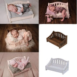 Hot Newborn Photography Props Wooden Bed Chair Photoshoot