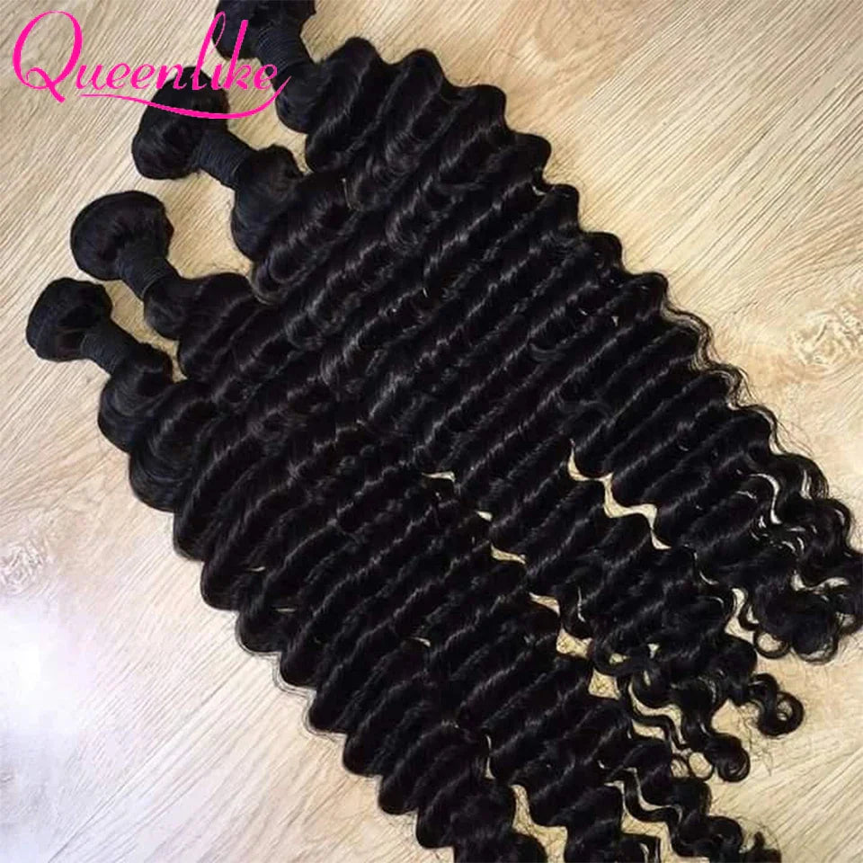 4x4/5x5/6x6 Lace Closure with Bundles Deep Wave Human