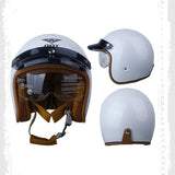 2023 Retro Open Face Motorcycle Helmet - Vintage Chopper DOT