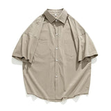 Double Pockets Shirts for Men Vintage Japan Baggy