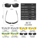 2PCS Photochromic Sunglasses Men Driving Chameleon Glasses Polarized