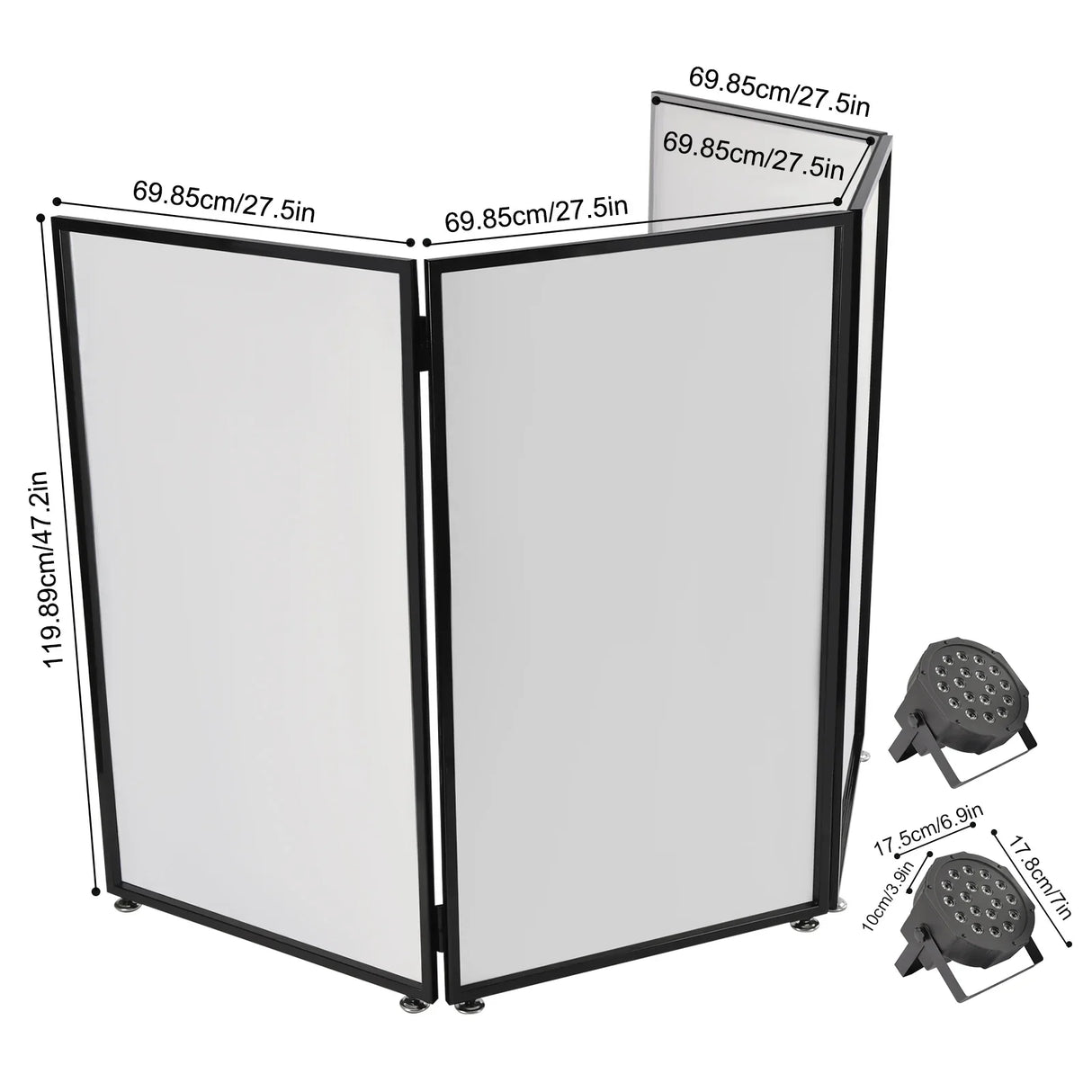 DJ Event Facade Metal Frame, 4-Panel Booth, Bag,