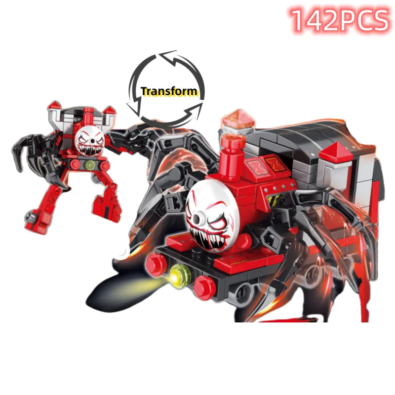 Choo-Choo Charles Horrors Game Building Blocks Demonic Spider