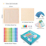 Wooden Math Toy Multiplication Table Board Game Children