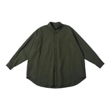 Autumn Japanese Streetwear Cityboy Solid Cotton Shirts Men