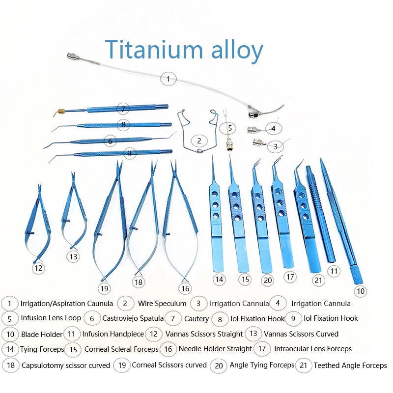 21PCS Titanium Alloy/Stainless steel Eye Ophthalmic Set Instrument