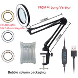 72LED 10X NEW Illuminated Magnifier USB 3 Colors
