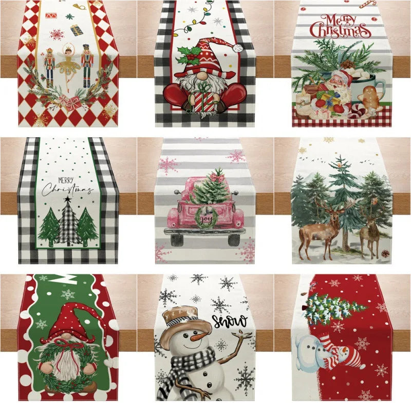 Christmas Table Runner New Xmas Decor Creative Print