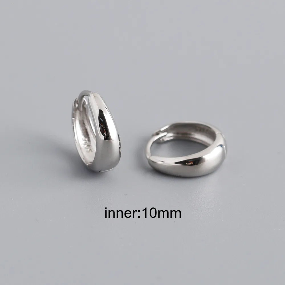 CCFJOYAS Punk Rock 6/7/8/9/10mm 925 Sterling Silver Round