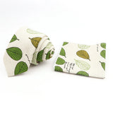 Men Linen Plant Ainmal Ties Set Pocket Handkerchief