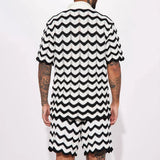 2024 Summer New Casual Suit Men's Streetwear Contrasting