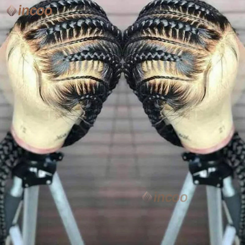 36" Full Lace Frontal Wigs For Women Cornrow