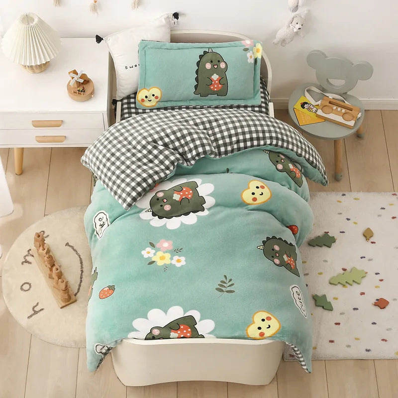 Baby Cartoon Print Bedding Set Duvet Covers Pillowcases