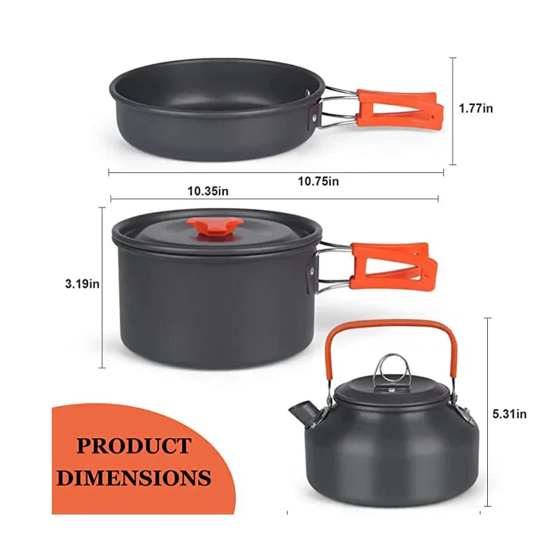 Camping Cooking Set Outdoor Aluminum Lightweight Equipment Camping