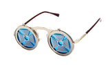 Metallic Retro Punk Steam Flap Vintage Sunglasses Personality