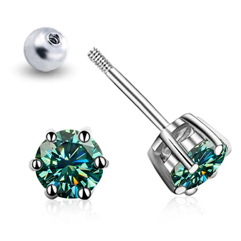D VVS1 Moissanite Stud Earrings For Women 925