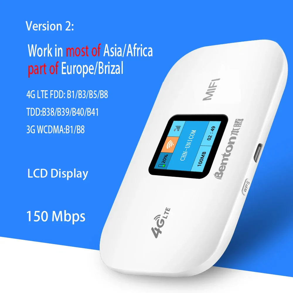 Benton Wifi Router Portable Mini 3G4G Unlocked Lte