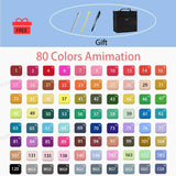 30/40/60/80 Color Markers Alcohol Felt Pen Manga Sketching