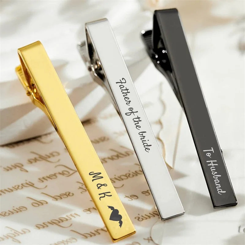 Personalized Engraved Tie ClipCufflinks for Men Customized DIY