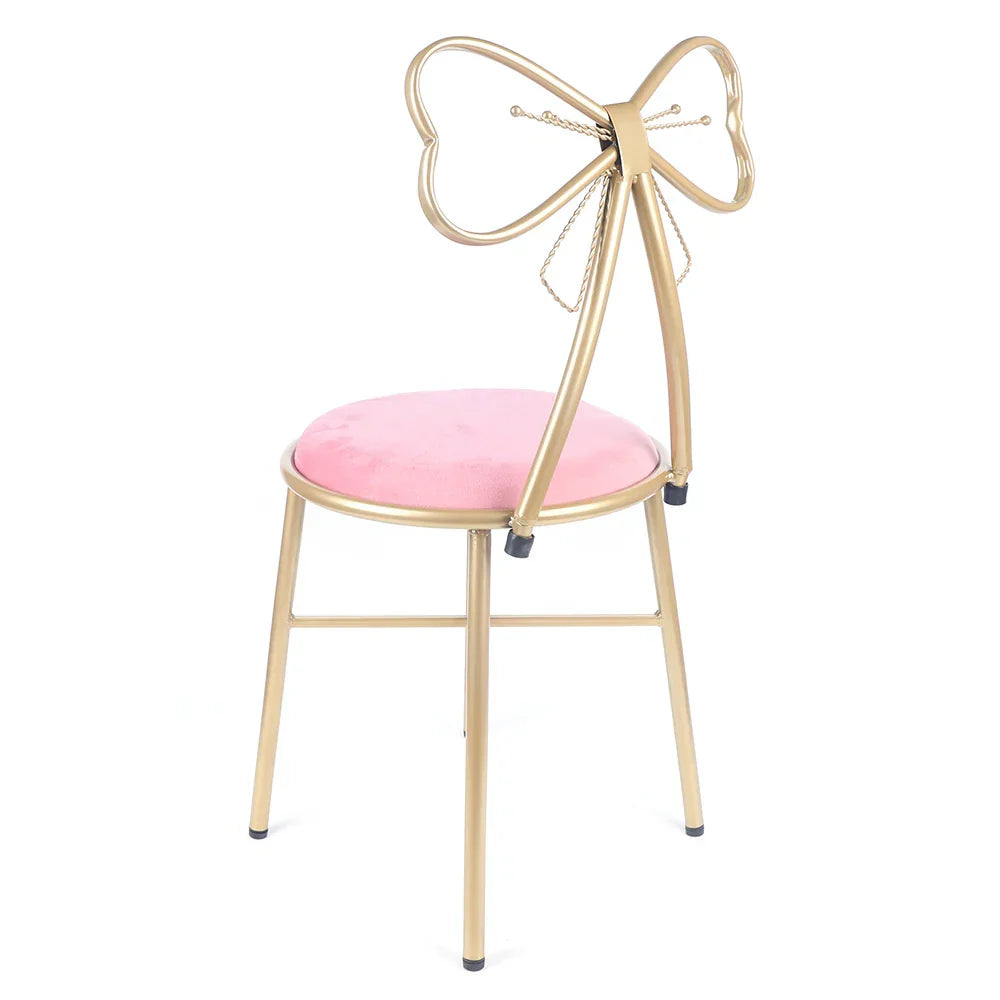 Luxury Minimalist Makeup Vanity Stool Butterfly Backrest Chair