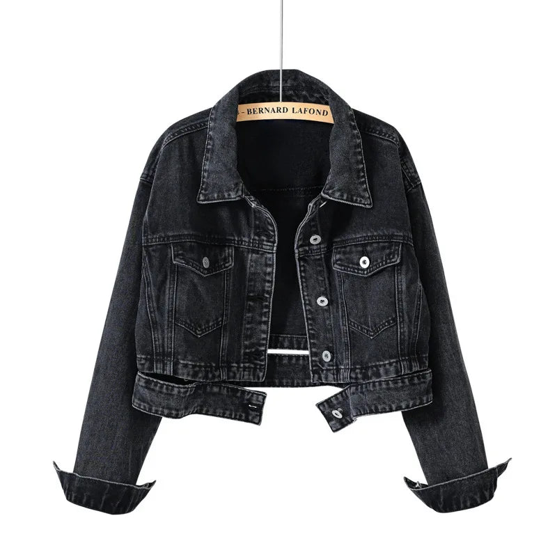 Spring Autumn Women Denim Jacket Casual Long Sleeve