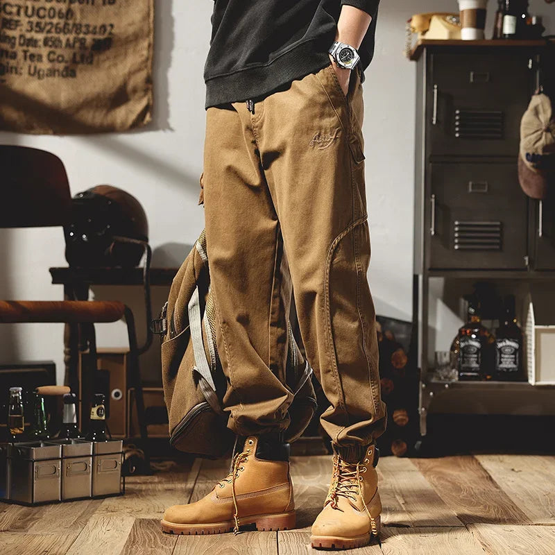 American Letter Foam Print City Tactical Cargo Pants