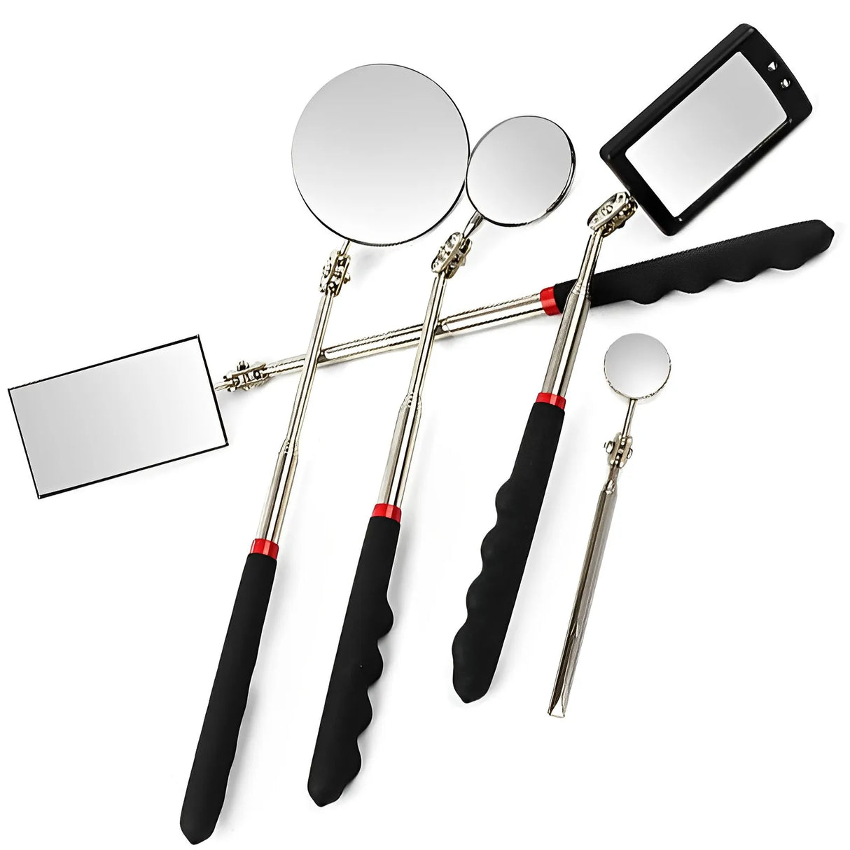 360° Telescoping Inspection Mirror with LED Light