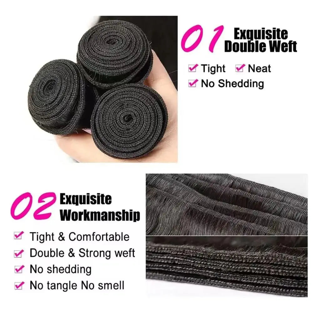 Body Wave Bundles with Frontal Brazilian Hair 34