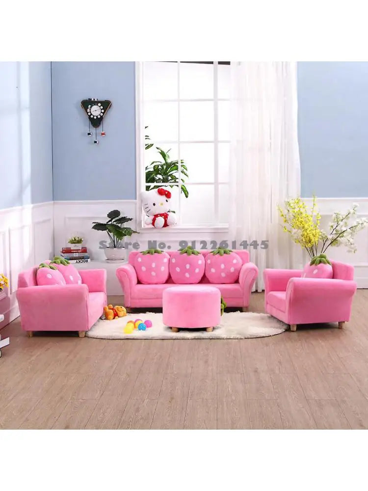 Children's Sofa Mini Korean Cartoon Strawberry Small Sofa