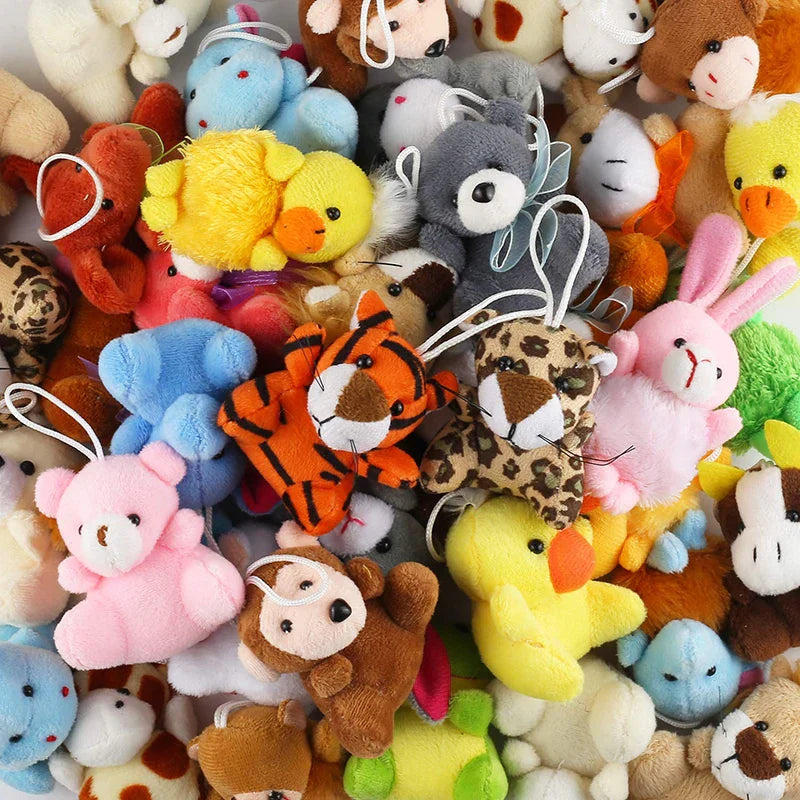 24 Mini Plush Animal Keychain Set Small Plush