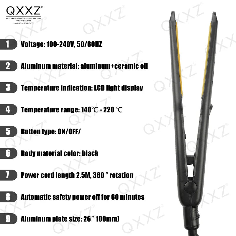 QXXZ 2023 New Hair Straightener Professional Iron Steam