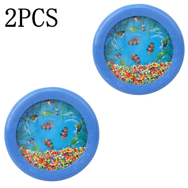 2PCS Kid Child Ocean Wave Bead Drum Gentle